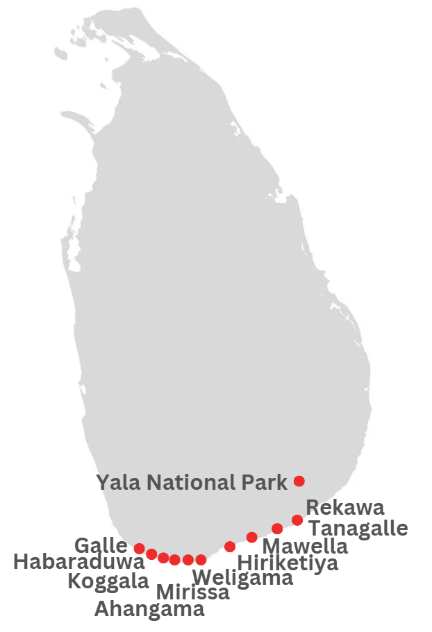 Southern Coast Tour Map
