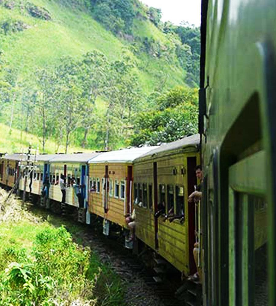 Train through Sri Lankan Hills